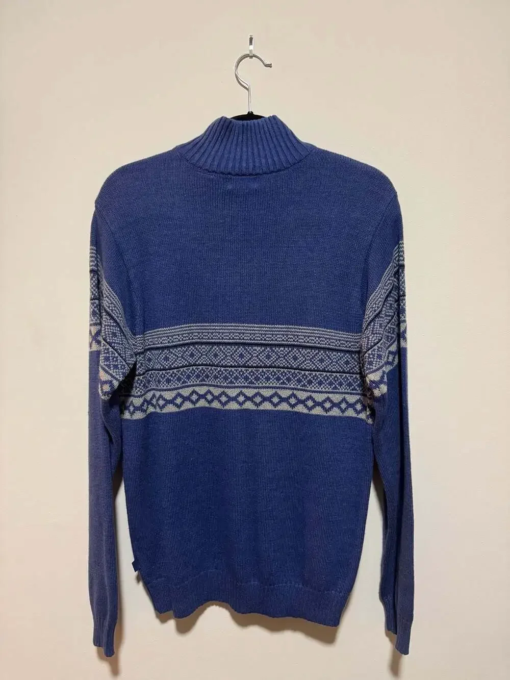 Men's IZOD Fairisle Quarter-Zip Sweater Blue Luxury Sport